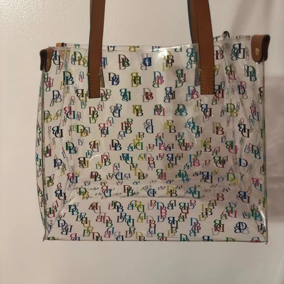 Dooney & Bourke Colorful Logo Tote with Tan Straps - Picture 5 of 10